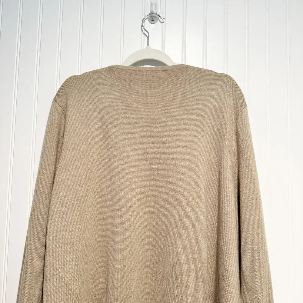 J Crew Beige Juliette Collarless Open Front Cardigan Cotton Wool Plus Size 2X - Picture 7 of 7